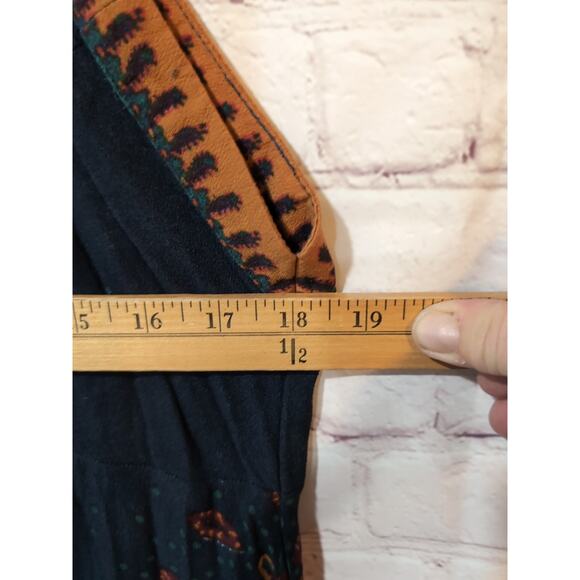 Free People Steal The Sun Teal Blue Print Tunic Dress Halter Neck Size Large - Picture 12 of 13